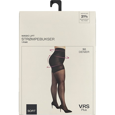 VRS dame strømpebukser magic lift str. 48-52 - sort 1 stk.