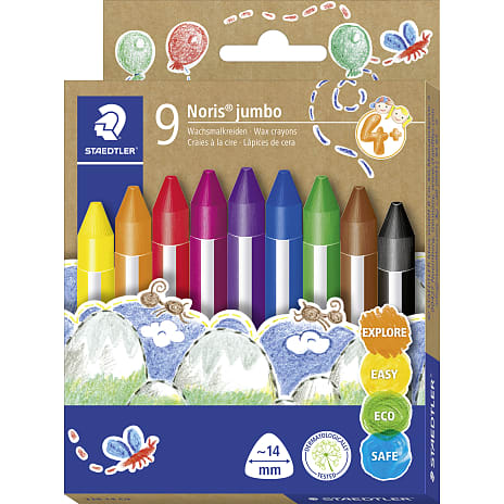 Staedtler Noris Jumbo voksfarve 9-pak 1 stk.