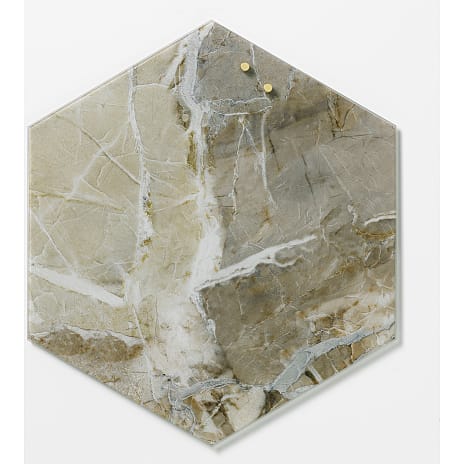 NAGA Magnetisk Hexagon Glastavle 42x48,5 cm Beige Marmor