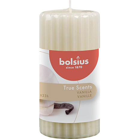 Bolsius Rillet duftbloklys 6x12 cm - hvid 1 stk.