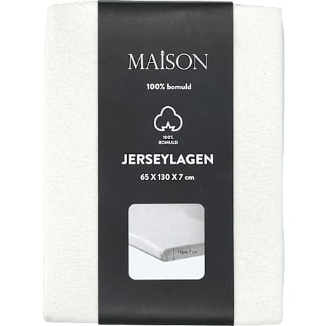 MAISON baby/junior jersey stræklagen 35x130x7 cm - hvid 1 stk.
