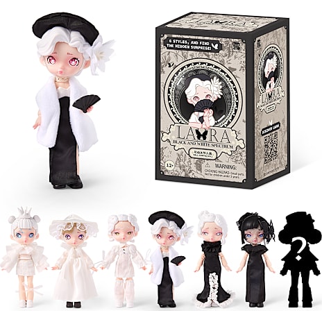 Laura black and white samledukke – flere varianter – assorteret 1 stk.