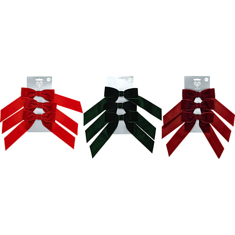 Julefryd Velour Gavesløjfer 3-pak Assorteret