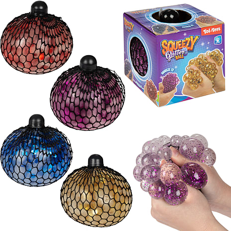 Toi-Toys Squeezy Bold Med Glimmer 10 cm