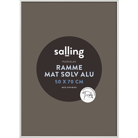 Salling Mat sølvfarvet ramme m. plexiglas - 50x70 cm 1 stk.