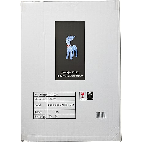 Hjort med 80 LED-lys 64 cm
