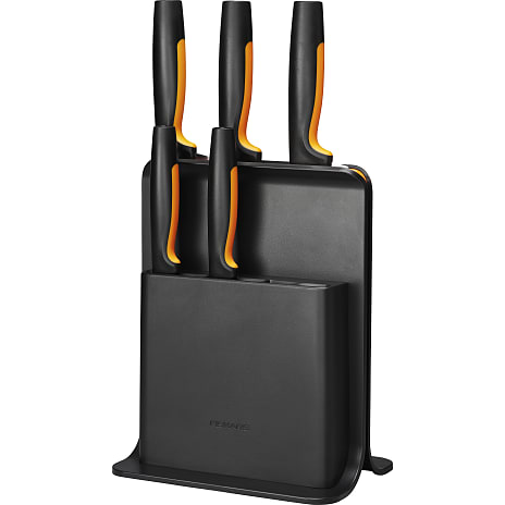 Fiskars Functional Form knivblok m/5 knive - sort plast 1 stk.