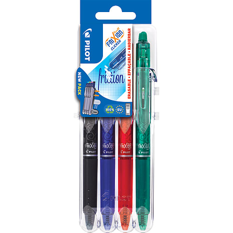 Pilot Set2go Frixion Clicker Kuglepenne Sort/Blå/Rød/Grøn