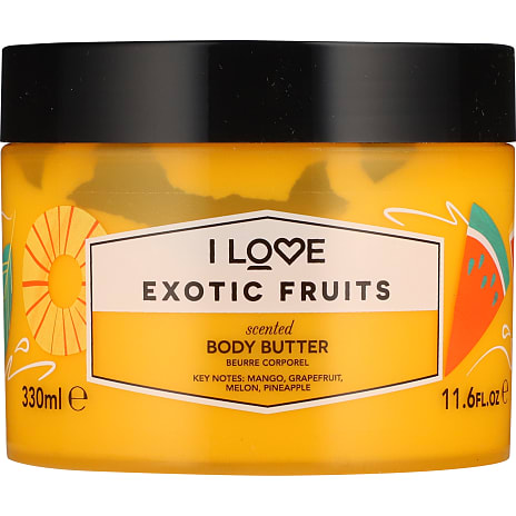 I Love Exotic Fruit bodycreme m. mango, grape, melon og ananas 300 g