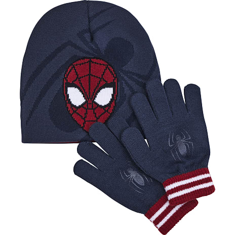 Spider-Man Børne Hue/Handske Sæt Str. Onesize Navy