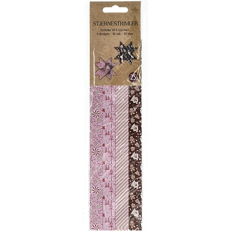 Stjernestrimler Candy 15 mm 16-pak Rosa