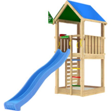 Jungle Gym Lodge 2.1 legetårn inkl. blå rutsjebane 1 stk.