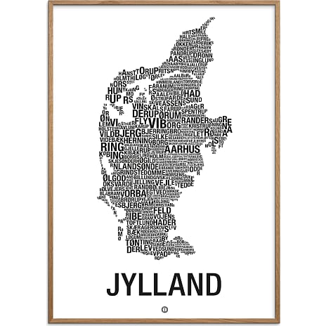 Citatplakat Jylland, byer - 30x40 cm 1 stk.