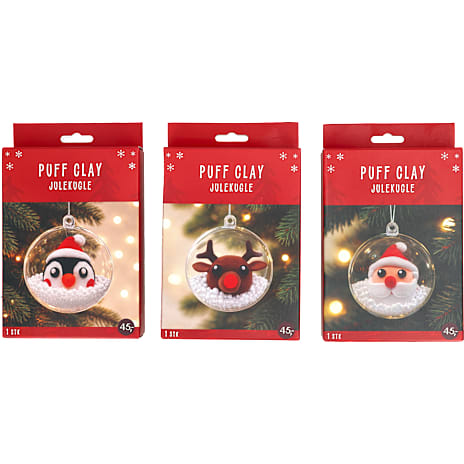 Puff Clay DIY Julekugle Assorteret