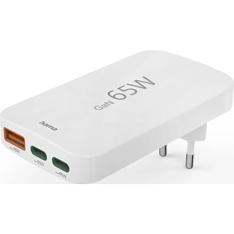 HAMA lader flad 65 W - hvid 1 stk.