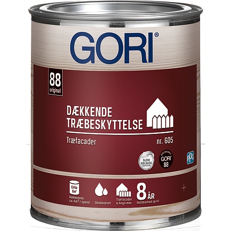 Gori 605 dækkende træbeskyttelse 0,75 liter - kulsort 750 ml