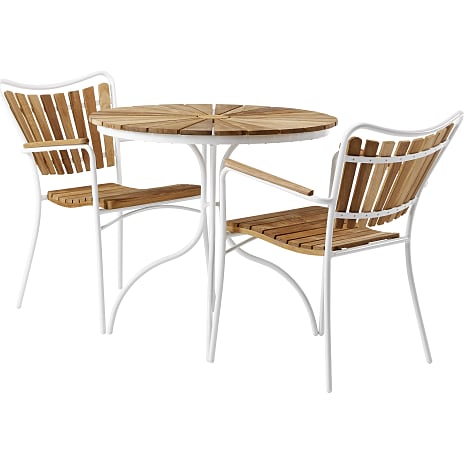 Kerteminde Cafébord og 2 Kerteminde Havestole Hvid