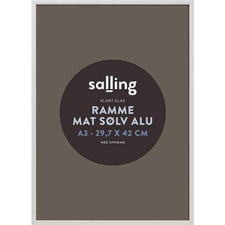 Salling Mat sølvfarvet ramme m. glas - 29,7x42 cm 1 stk.