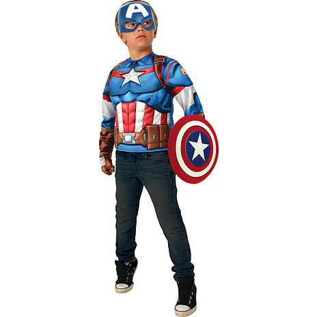 Marvel Captain America Deluxe Top og Maske