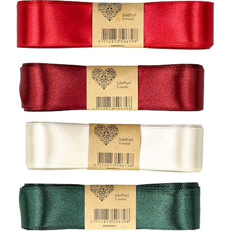 Julefryd Satinbånd 25 mm x 5 m Assorteret