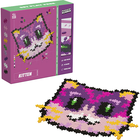 Plus-Plus Kitten Puzzle By Number