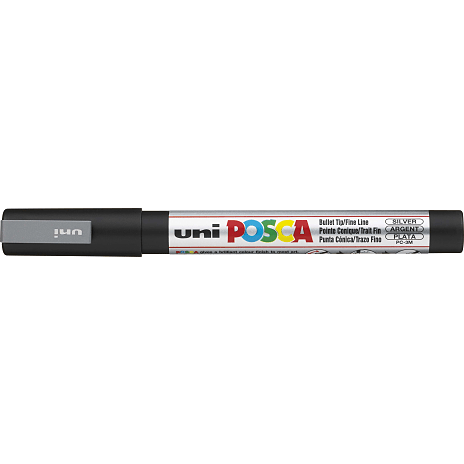 Posca PC3M Vandbaseret Tusch Sølvfarvet