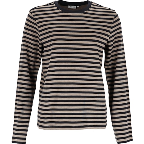 VRS Dame Oversize T-shirt Med Striber Str. 2XL Brun
