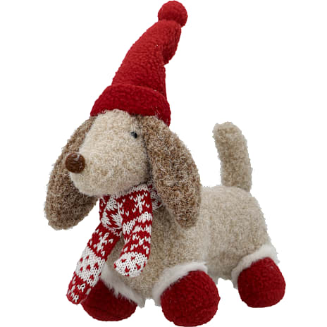 Julefryd Stof Gravhund Længde 26 cm Natur