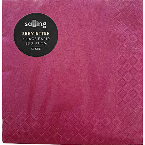 Salling Ensfarvede servietter 33x33 cm Cerise