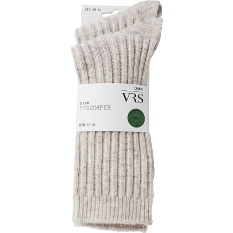 VRS Dame 2-pak Tyk Strømpe Str. 39/41 Beige