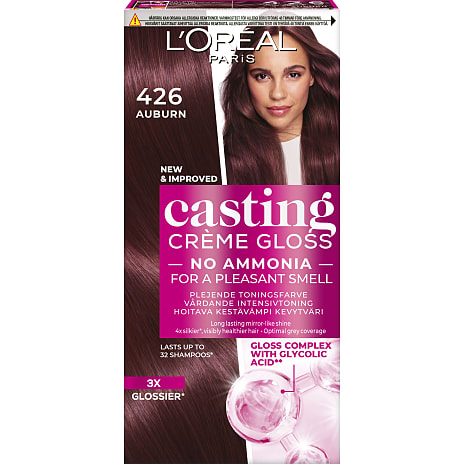 L'Oréal Paris Gloss Complex toningsfarve 426 Auburn m. glykolsyre u. ammoniak 1 stk.