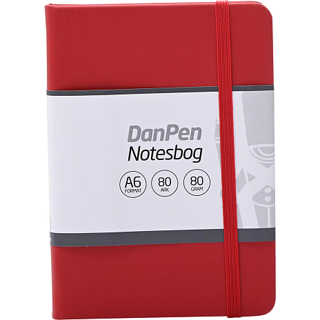 Danpen Notesbog PU A6 Rød