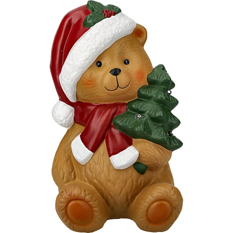 Julefryd Julefigur Bamse Med LED Lys Højde 24,5 cm