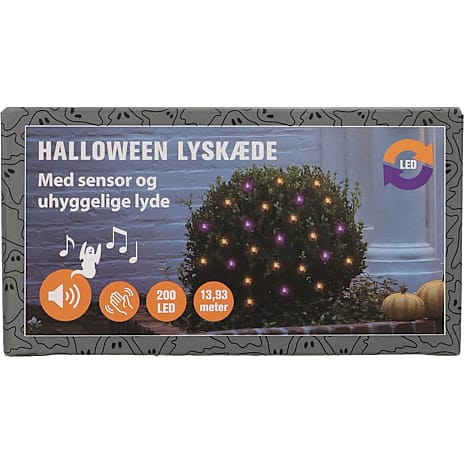 Halloween lyskæde med lyd og sensor 200 LED 1 stk.