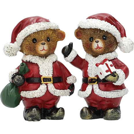 Julefryd Julefigur Bamse Med Tøj Højde 7,5 cm Assorteret