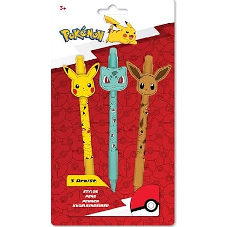 Pokémon Sæt Med 3 Kuglepenne