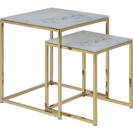 AC Design Furniture Alisma Indskudsborde Hvid Marmorlook