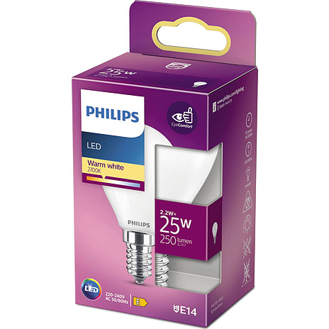 Philips LED kronepære 25W - varmt hivdt lys 1 stk.