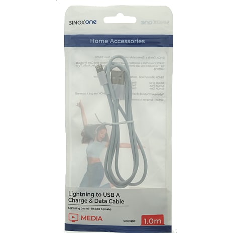 Sinox One Lightning Kabel 1 Meter Hvid