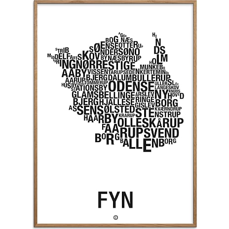Citatplakat Fyn, byer - 50x70 cm 1 stk.