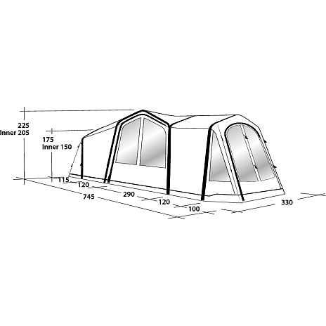 Outwell middleton 5a lufttelt 5 personer K b p f tex
