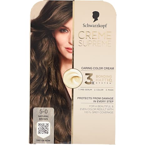 Schwarzkopf Caring Color Creme permanent hårfarve 5-0 Natural Brown 1 stk.