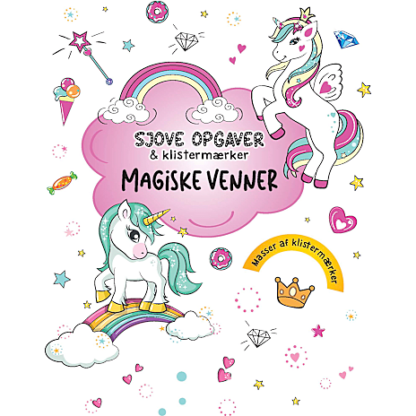 Forlaget Tukan Sjove opgaver med stickers - magiske venner