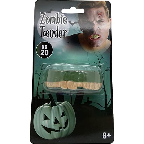 Halloween Zombietænder Grøn Og Beige