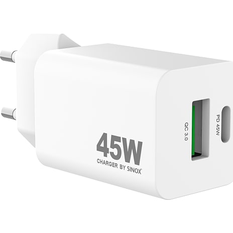Sinox Pro oplader 45W - hvid 1 stk.