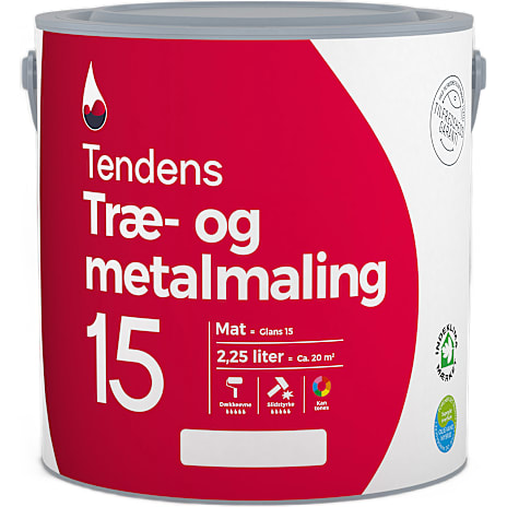 Tendens træ- og metalmaling mat 15 2,25 liter - sort 2250 ml