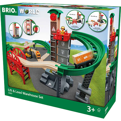 BRIO Togbane Løft & Læs med Lagerbygning 33887