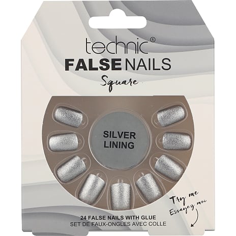 Technic Kunstige Negle Square Silver Lining