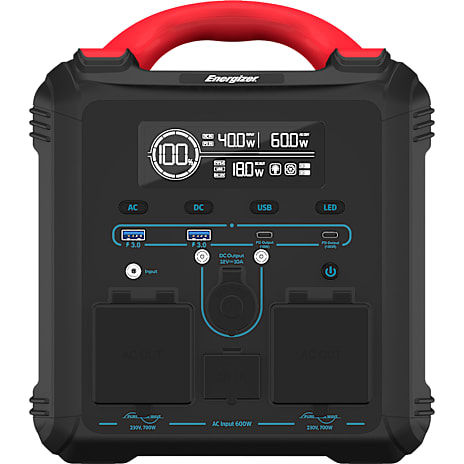 Energizer 551 Wh Bærbar Powerstation med 700 W Sort