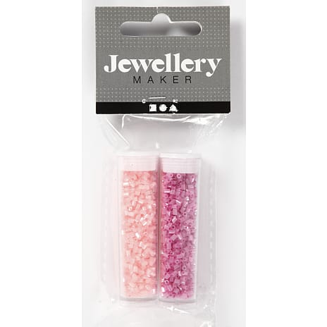 Rocaiperler 2-cut Rosa/Transparent Rosa